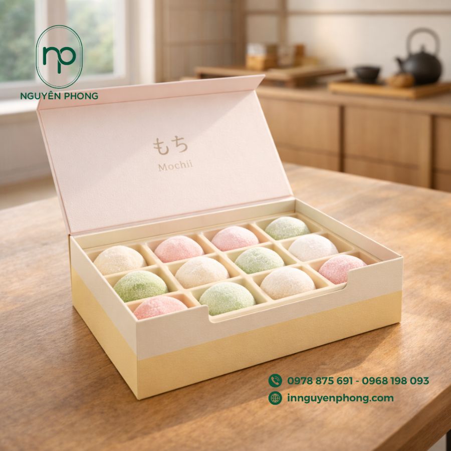 In hộp đựng bánh ngọt xinh xắn